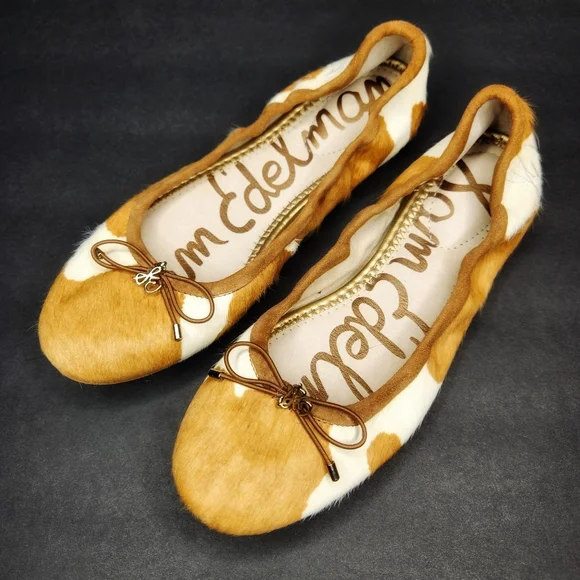 Sam Edelman Felicia Ballet Animal Fur Cow Print Size 6 - Picture 2 of 7